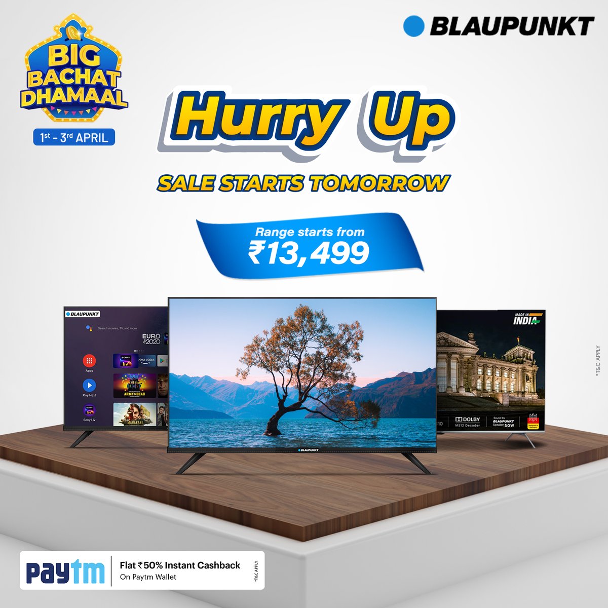 blaupunkttv's tweet photo. Are you looking for a change? Then it is the right time to bring home the brand new Blaupunkt TV at an unbelievable price. Starting from ₹13,499
Buy now: https://t.co/Mj5fwtpnUT
#Blaupunkt #technology #innovation #television #LED #sound #televisionscreen #audio https://t.co/pjjmoYbmtY
