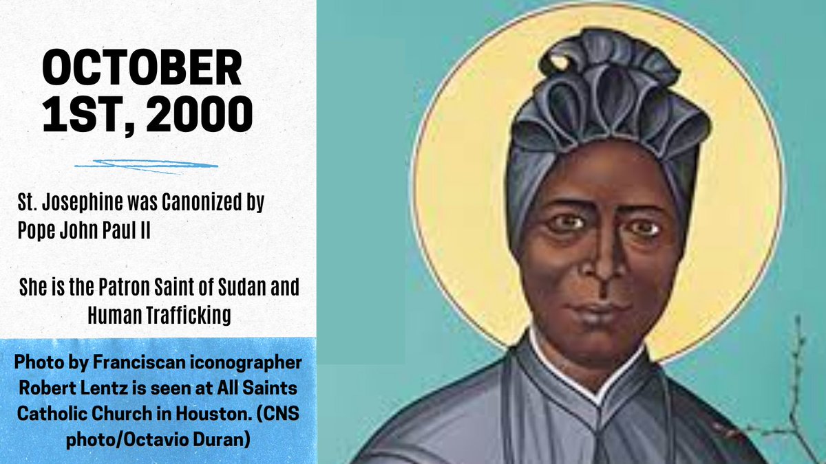 22 years ago today, St. Josephine Bahkita was Canonized by Pope John Paul II. As a new High School, we are proud to have named our school after such strong and inspiring women. #JVHDragons, remember her words today - If we had no hope in the Lord, what would we do in this world?