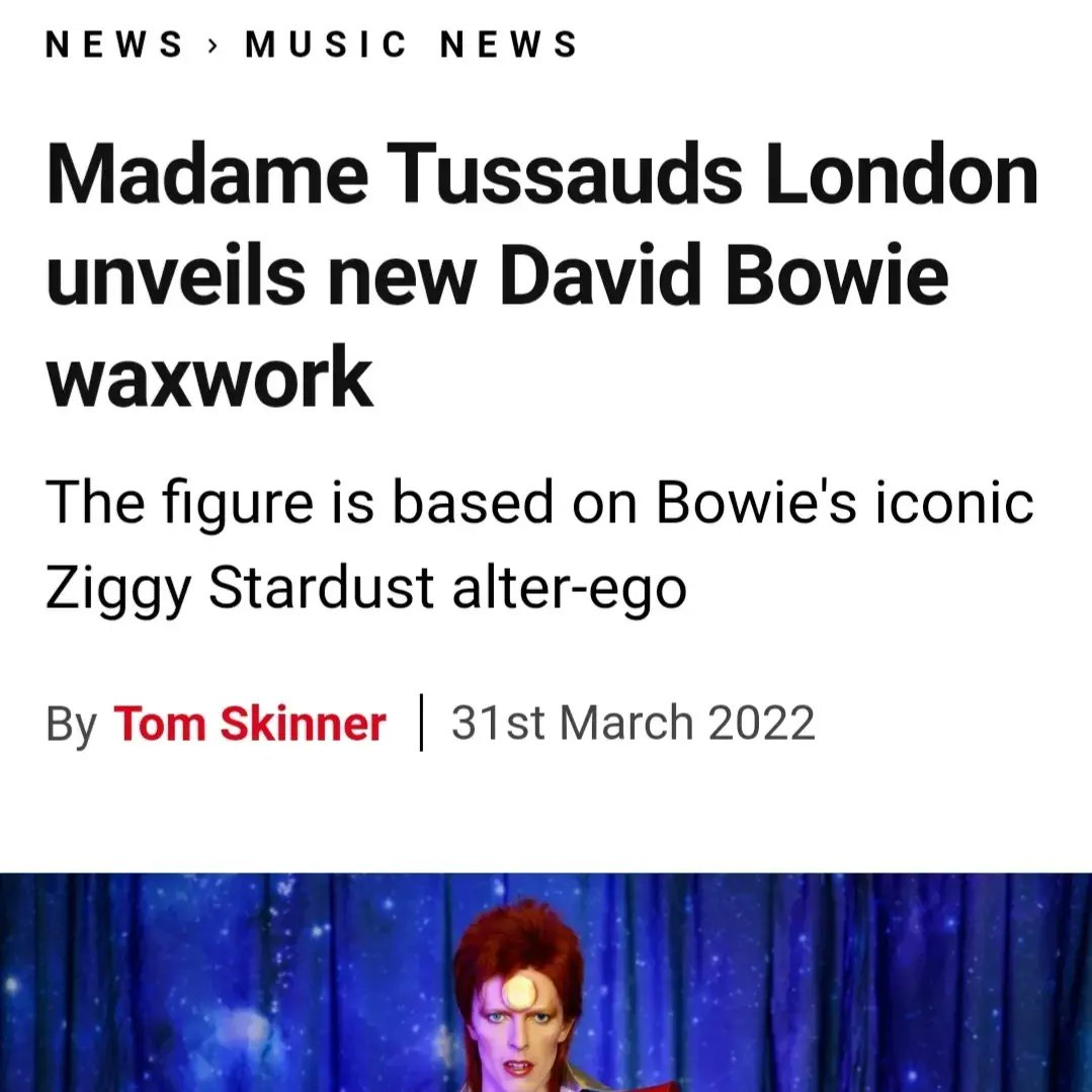 AATMClub's tweet photo. Ziggy Stardust is in Madame Tussauds London👀

We're back tomorrow! April is already here so make sure to join us from 9pm.
https://t.co/ElCZksCS8I 

#madametussauds #ziggystardust #davidbowie https://t.co/JqD0g0UsH1