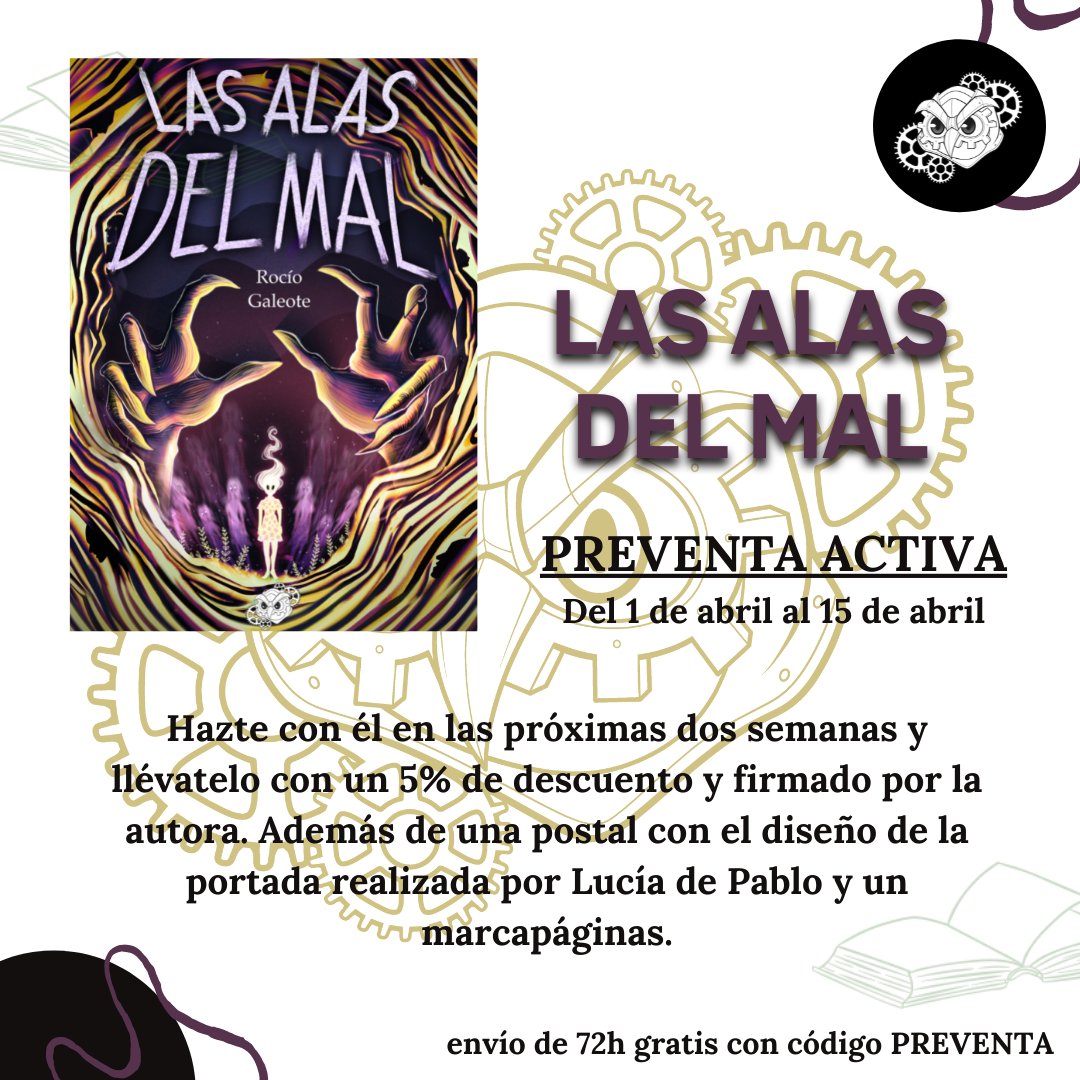 InsomniaEd's tweet photo. ⚠️PREVENTA ACTIVA⚠️

¡Arranca la #preventa de #LasAlasDelMal, de @rorower_ con cubierta de @sasenart, y estamos MUY emocionadas!

Durante las próximas dos semanas, podréis reservar vuestro ejemplar con estos regalos tan geniales 😱

¡Hasta el 15 de abril!

https://t.co/JcuzUziJ2c https://t.co/Y6gW8mrKLs