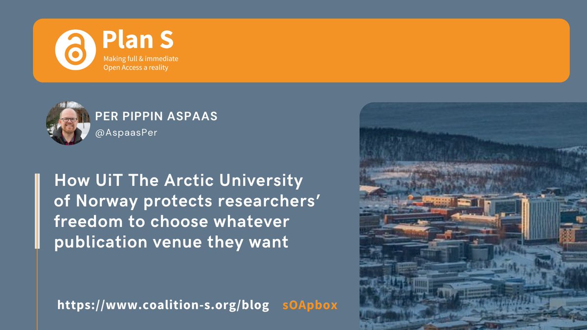 cOAlitionS_OA's tweet photo. Motivated by the principles of academic freedom &amp; inspired by the rights retention policies of several institutions in the US, @UiTNorgesarktis has adopted its own institutional rights retention policy. 

A great example to follow! 

✍️https://t.co/lD6sZgOw8d 
#RetainYourRights https://t.co/ZjqHwhtvA6