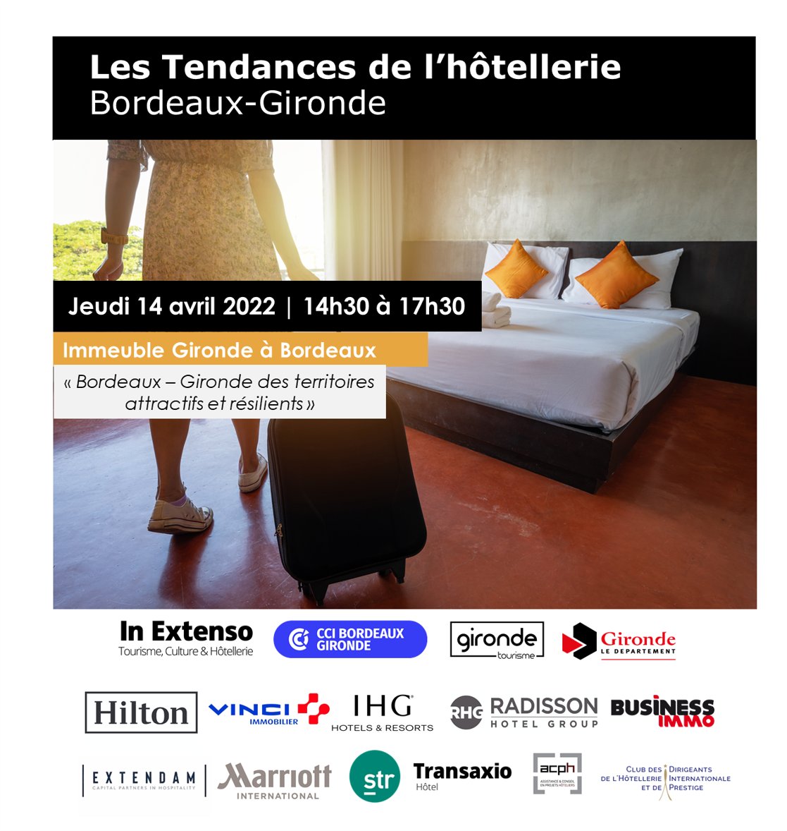 [EVENEMENT J-15]📣 Les #Tendances de l'#Hôtellerie Bordeaux-Gironde en présentiel
👉S'inscrire (événement gratuit):inextenso-tch.com/actualites/les… 
📈 Evolutions du parc et performances de l’hôtellerie 
🎙Table-ronde : Bordeaux–Gironde territoires attractifs et résilients
🤝Network