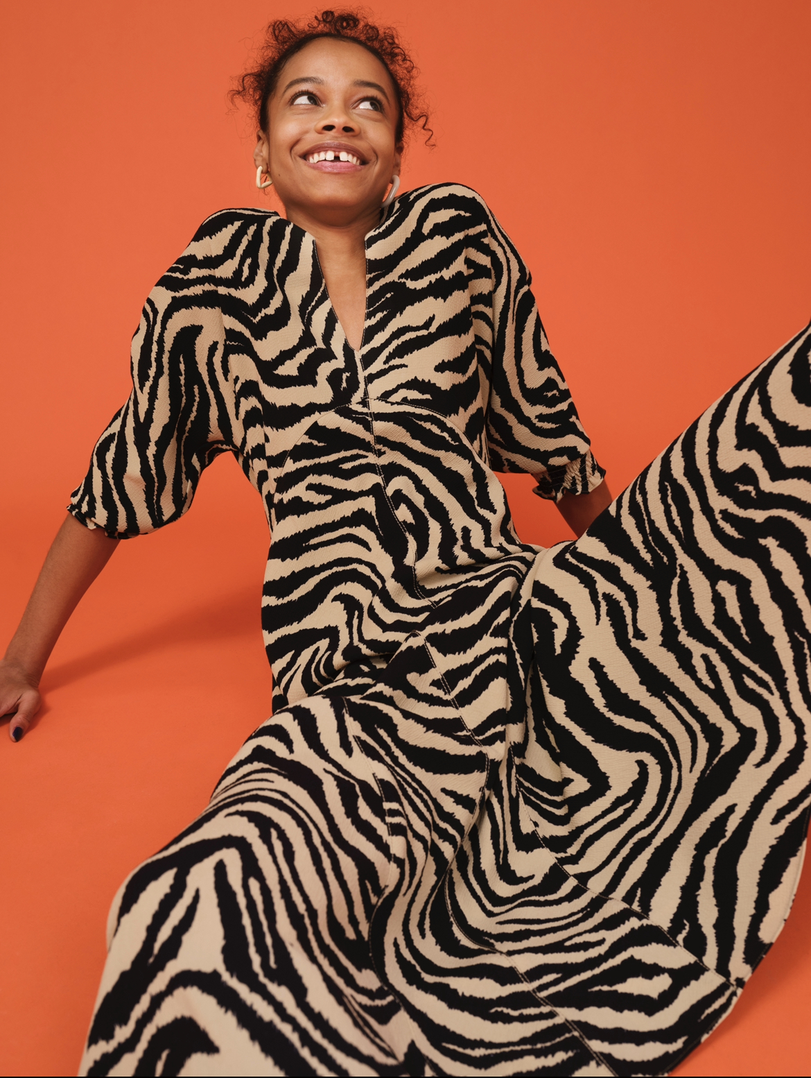 Tall Zebra Print Plisse Strappy Maxi Dress | PrettyLittleThing USA