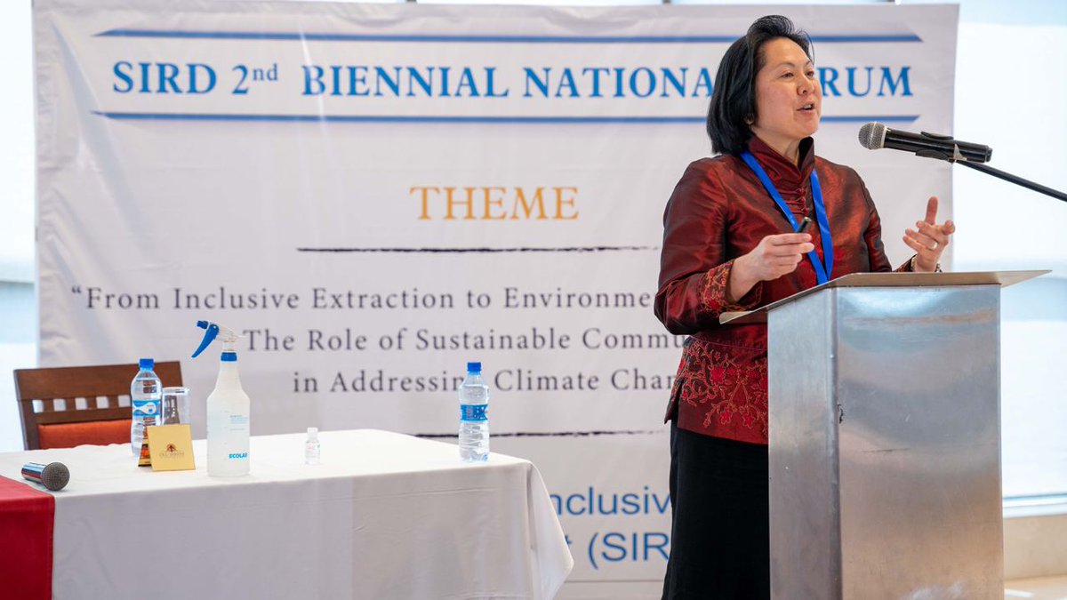 InSird's tweet photo. Canadian Technical Advisor, Selina Lee Anderson introduces the discussion and imperatives on climate transition for mining communities at the SIRD 2nd Biennial National Forum. https://t.co/CCQRGOHcN5