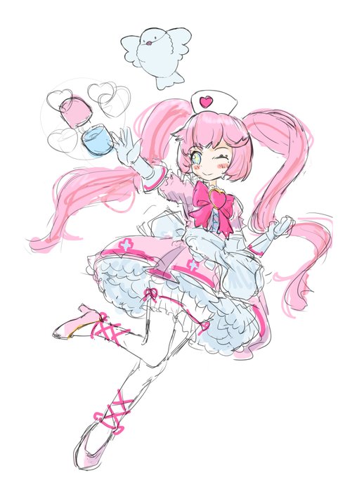 この後乗っ取られる予定の魔法少女デザインラフ
こういう瞳の中にお花とかお星さま入っているような子になりたい 