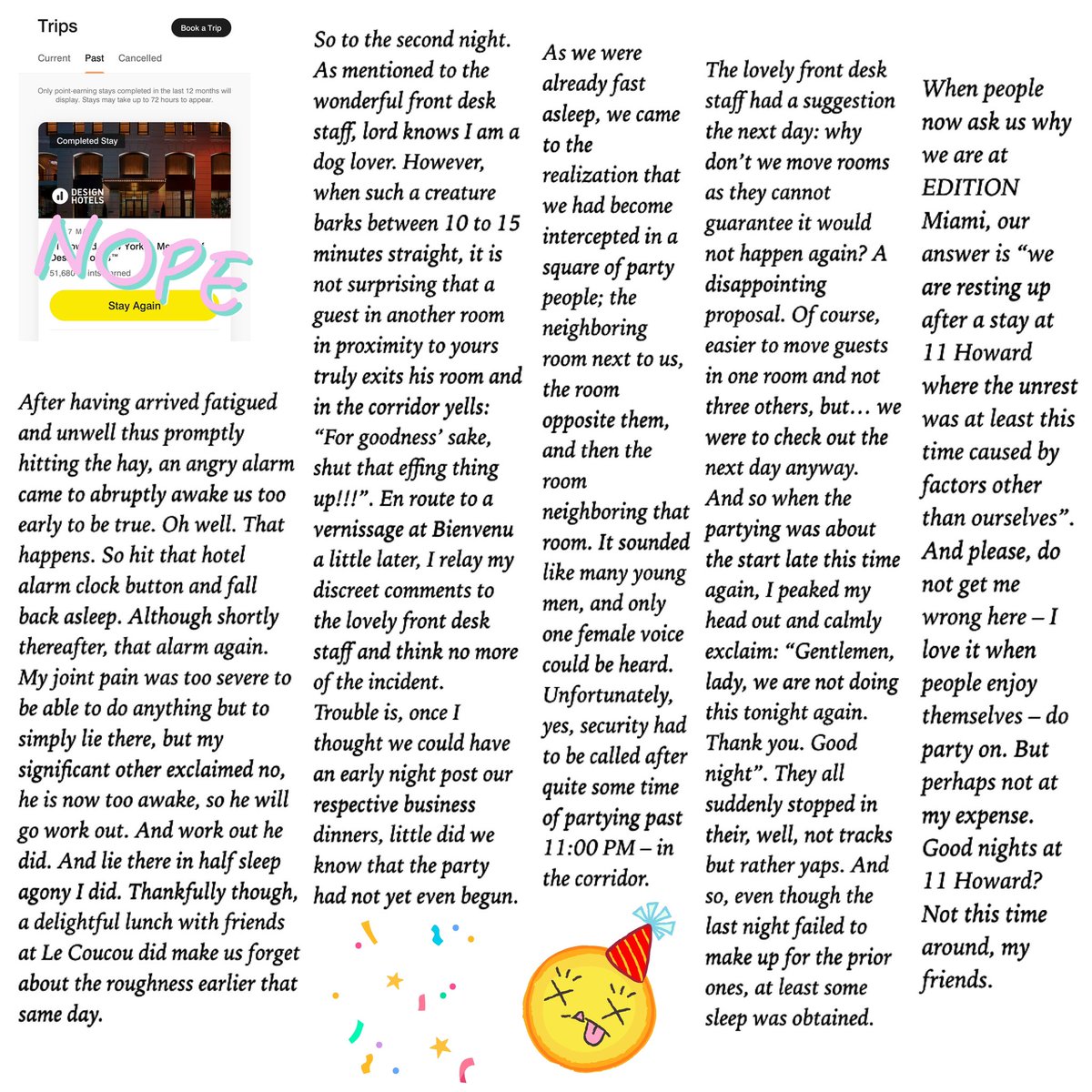 A little #hotelreview by <a href="/alexhummingson/">Alex Hummingson</a>. 

•
•
•
•
#soho #sleepless #review #hotel #poordog #partyatmyexpense #fleeingtoflorida #11howard