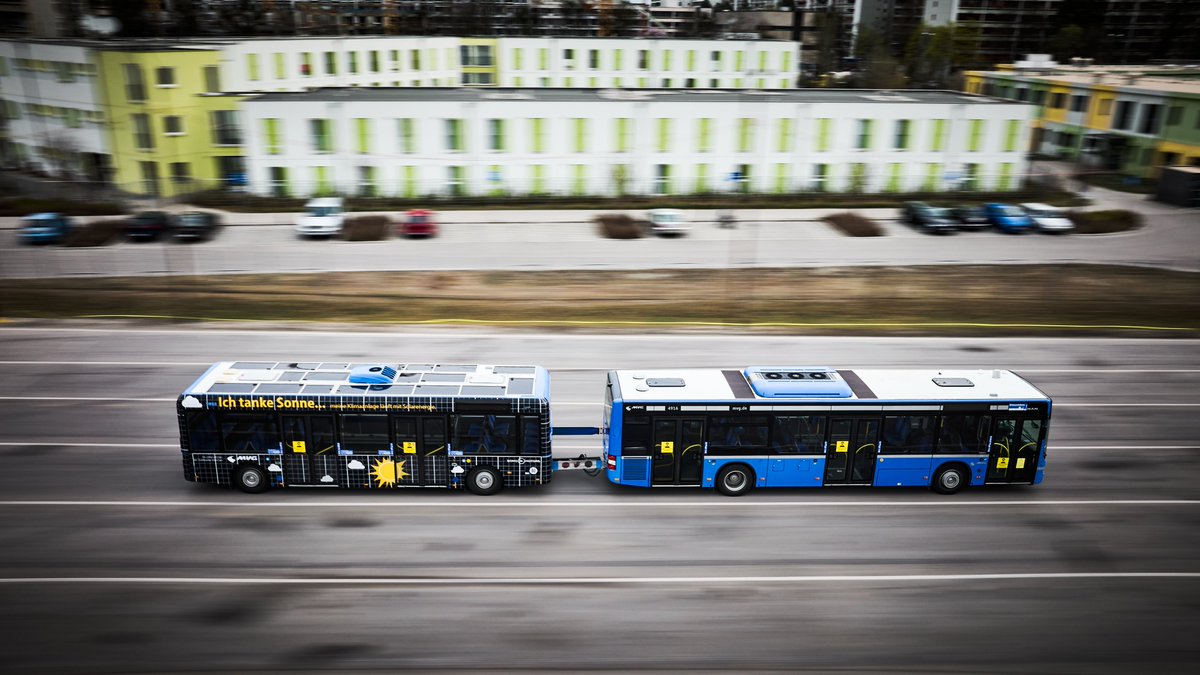 SonoGroupNV's tweet photo. Together with @mvgMuenchen we bring solar mobility to the streets! 
The first solar powered bus for MVG is about to hit Munich’s roads and will support public transportation on the way to zero submissions.
Curious? Learn more: https://t.co/eXFVMxsqpv https://t.co/XydJjwLVvm