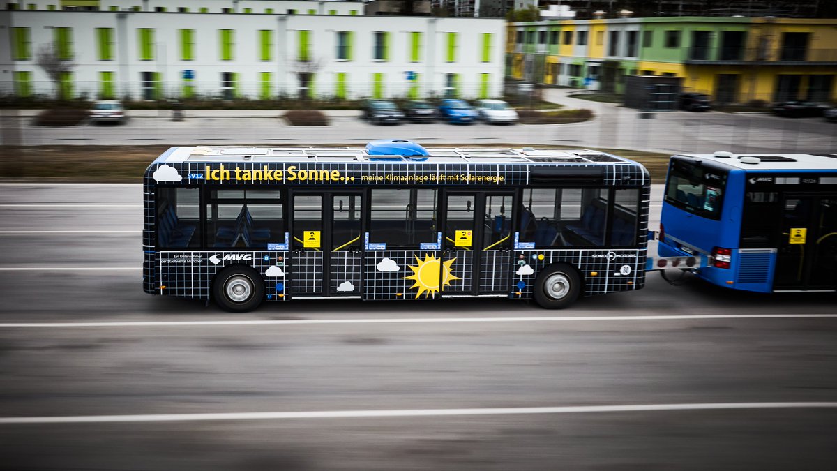 SonoGroupNV's tweet photo. Together with @mvgMuenchen we bring solar mobility to the streets! 
The first solar powered bus for MVG is about to hit Munich’s roads and will support public transportation on the way to zero submissions.
Curious? Learn more: https://t.co/eXFVMxsqpv https://t.co/XydJjwLVvm
