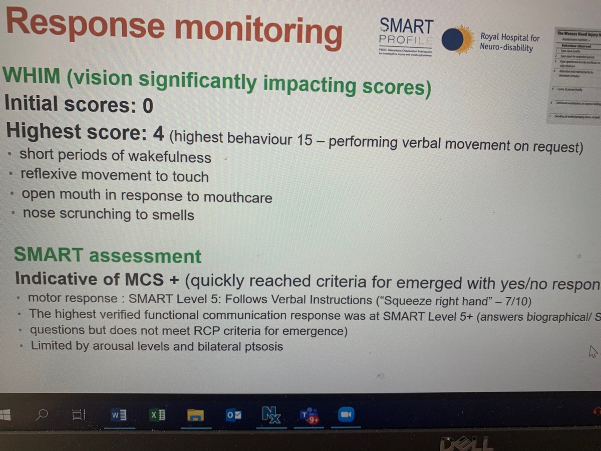 Emma Bailey talking us through using the WHIM and SMART assessment to assess a PDOC patient