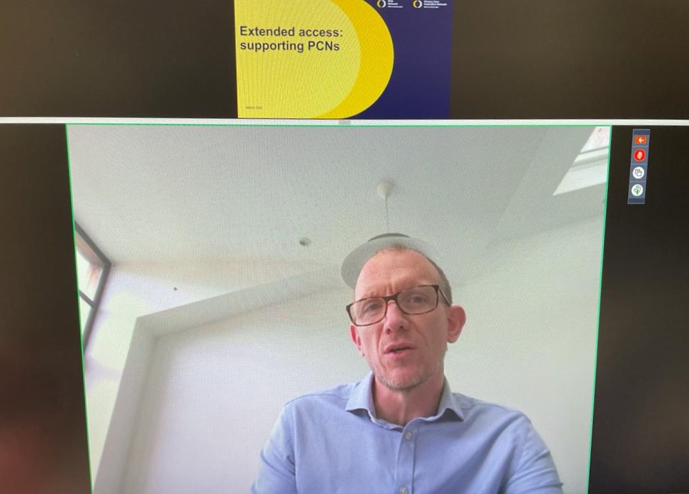 boltongpfed's tweet photo. Delighted to have our Chief Officer, @MJSmith_NHS chairing the @NHSConfed webinar on Extended Access today.
#ExtendedAccess #PrimaryCare #PCFedNetwork https://t.co/AI5sgmQpT6