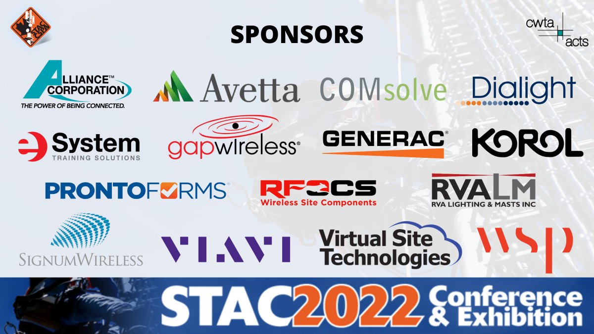 STAC_CSPA's tweet image. And lastly, #STAC2022 couldn’t have been possible without our great sponsors, including this year’s full conference sponsors @GapWireless RFOCS, @AllianceWireles and @AvettaNews Thank you all so much!
