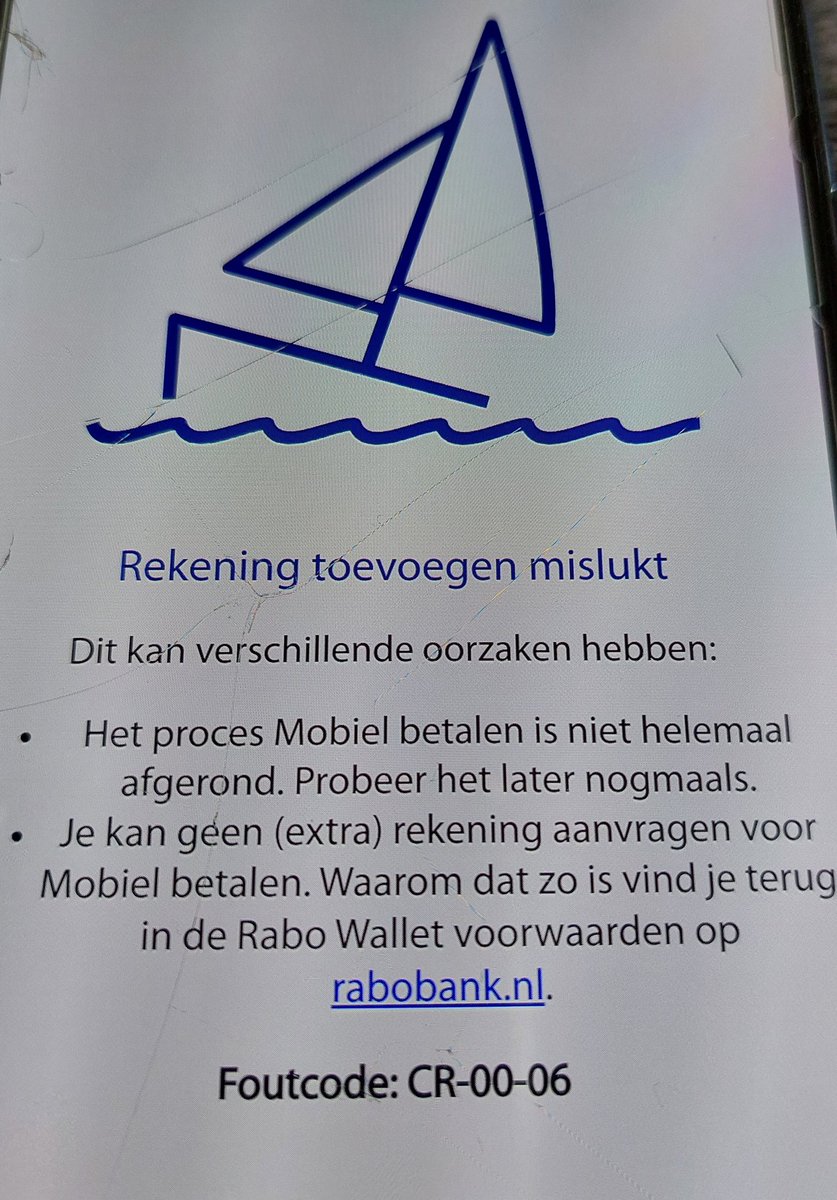 NicolevdTW's tweet photo. @Rabobank Helaas nog niet gelukt. Toestel samsung a52, gelijk aan de mijne en deze werkt wel?? https://t.co/z6Gw54wr4u
