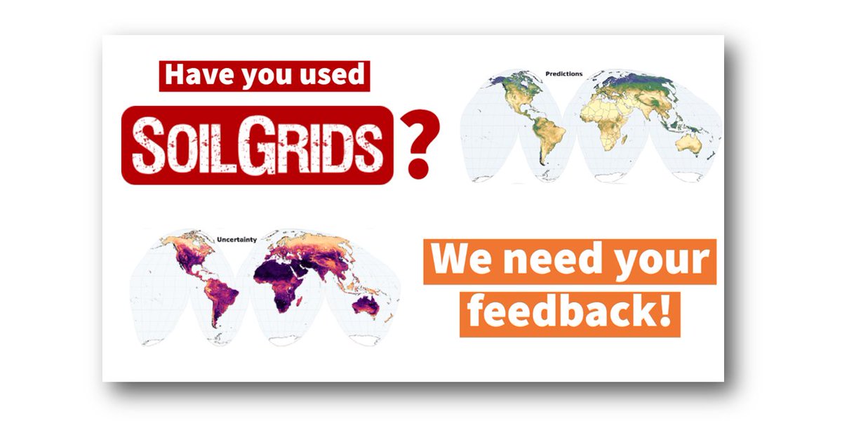 ISRICorg's tweet photo. Do you use #SoilGrids? 

Help us improve it by sharing your experience in this short survey: https://t.co/vPS401KEFI https://t.co/7RRqkardzs