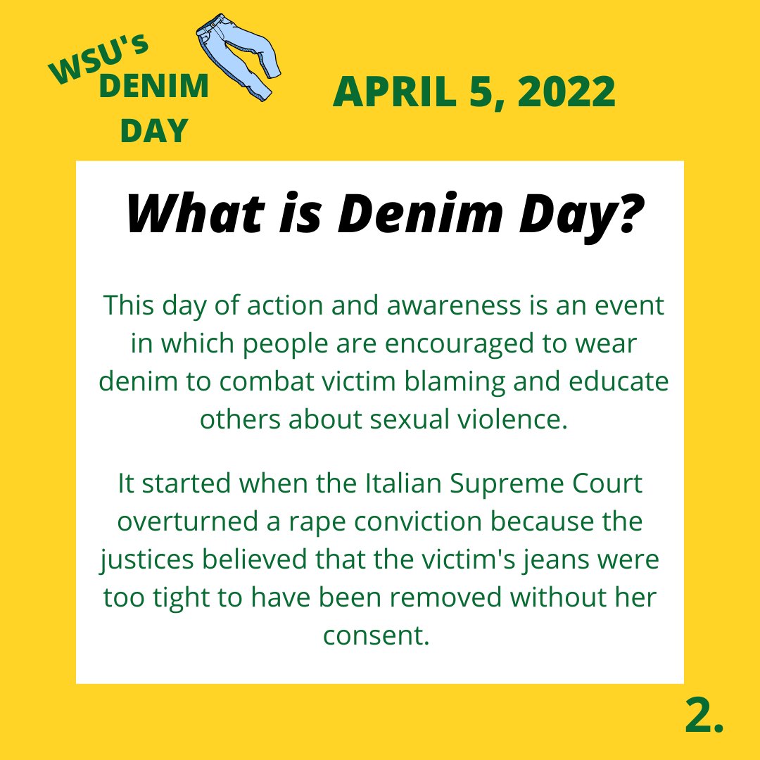 sawc_wsu's tweet photo. Denim Day @wrightstate on April 5 https://t.co/POpk6NVhDC