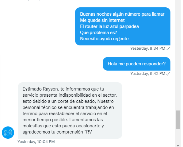 QuicanaRayson's tweet photo. @AyudaMovistarCL Buenos días no puede ser que te den la misma respuesta siempre, quien les va a creer que de noche esten trabajando. necesitamos saber cuando sera repuesto el internet. me encuentro sin internet desde anoche y ninguna respuesta certiva para poder avisar al trabajo https://t.co/V7GyMxcxXK