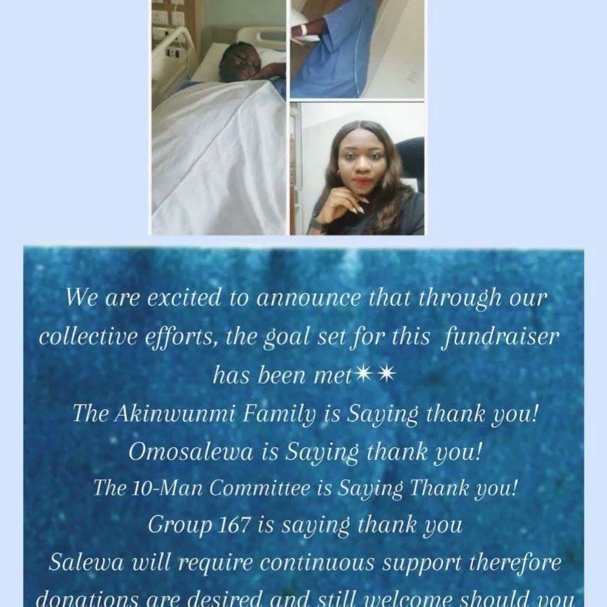 enimien05's tweet photo. We have met &amp; exceeded our goal to #SaveOmosalewa. Thank you for your kindness &amp; generosity.Thanks to all who helped us with publicity on Twitter
@_mrsmalaprop
@vibequeen01
@akeula_trendy
@Sunil_Sawhney
@ekititrends
@alinwakingsley
@WaleOzolua
@YettyClassy
@Ogbenidipo
@g_diets_ https://t.co/U0le7TUBKU