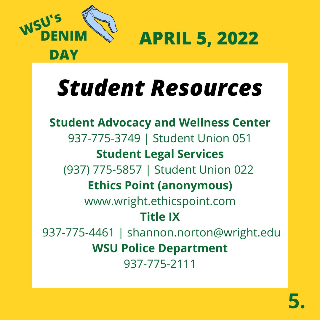sawc_wsu's tweet photo. Denim Day @wrightstate on April 5 https://t.co/POpk6NVhDC