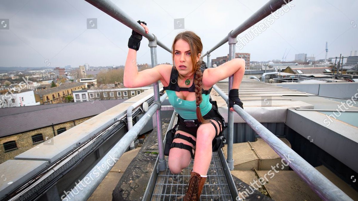 SmashLara's tweet photo. 📰 NEWS: Lili Dîn, Lara Croft Cosplay Ambassador, has taken part in a photoshoot for Tomb Raider: The LIVE Experience, depicting Lara with elements from different eras, braid included.

Jonah and a new rival character called Aiden will be part of the attraction. 👀 #TombRaider https://t.co/XQ2dOC915j