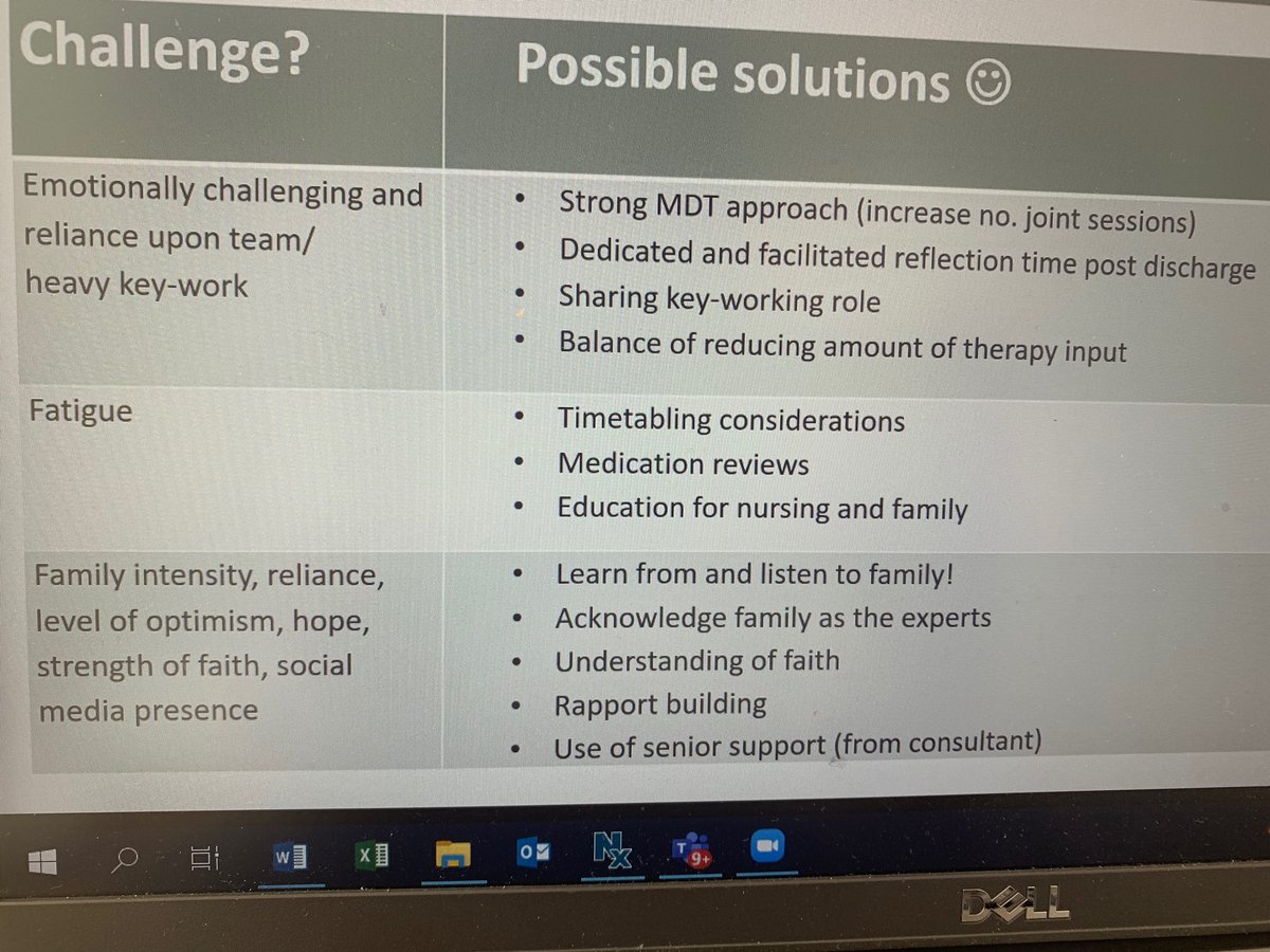 Emma sharing ways to manage some of the emotional challenges of working with #ABI patients including strong MDT approach, joint sessions &amp; having a dedicated &amp; facilitated reflection time