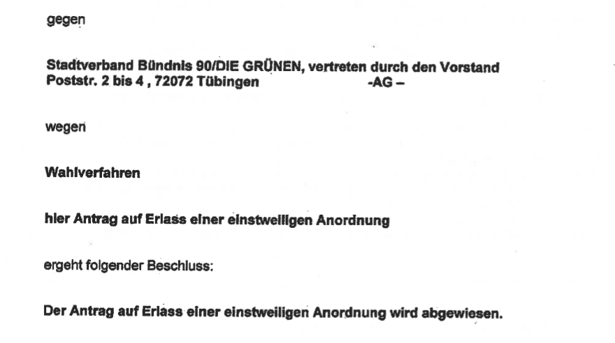 MMausch's tweet photo. Die beiden #Schiedsverfahren gegen die #Urwahl von uns #Grünen in #Tübingen wurden abgewiesen.

Damit ist klar: #BorisPalmer wird nicht von den Grünen nominiert werden (wenn er seine bisherigen Erklärungen nicht revidiert).

Einzige Kandidatin ist @UliBaumgrtner22 
#obwahl2022 https://t.co/roLbsXlluw