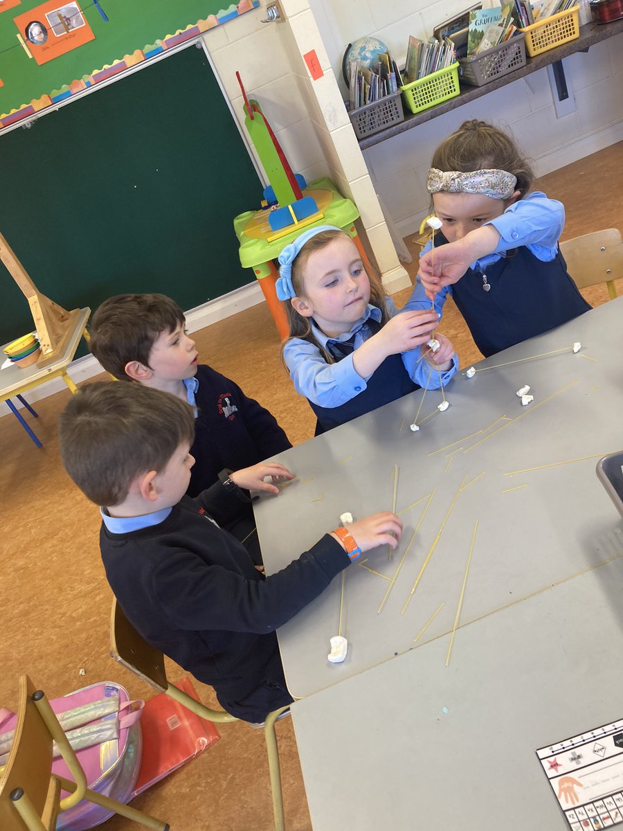 MissSDaffy's tweet photo. Todays problem solving challenge was to see who could build the tallest marshmallow tower! There was lots of teamwork and discussion needed for this one! @STEAM_Clare @ClareEdCentre @ns_quin https://t.co/s0EIdSWEUg