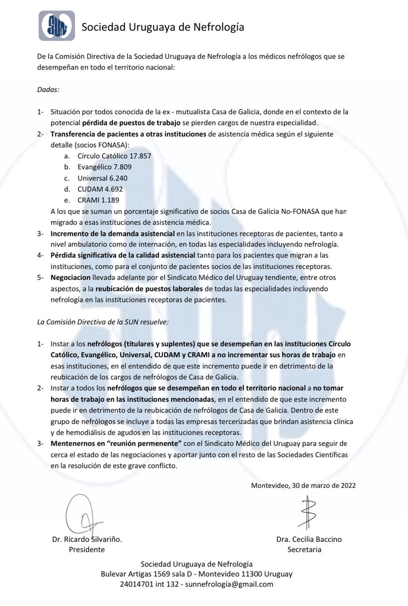 Sociedad Uruguaya de Nefrología (@sunuruguay) on Twitter photo 