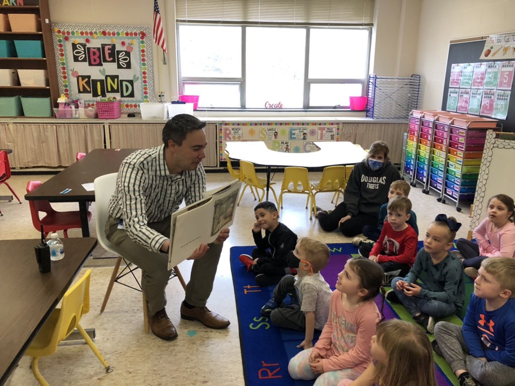 SochaCindy's tweet photo. Thank you yo our guest readers today- Principal Jon Bell and Business Manager Cortney Keegan! It was all about Where the Wild Things Are and Koalas!! We loved the visit!#JonBell https://t.co/Yi7ShP2dn7