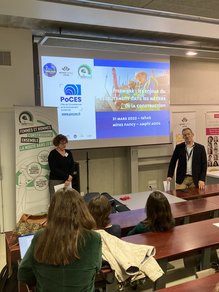 sandmonguillon's tweet photo. Démarrage de l’Afterwork « Les enjeux du recrutement dans les métiers de la construction »
@geolnancy @MinesNancy @poces_ #LesSouterReines https://t.co/2CpkQIXlgx
