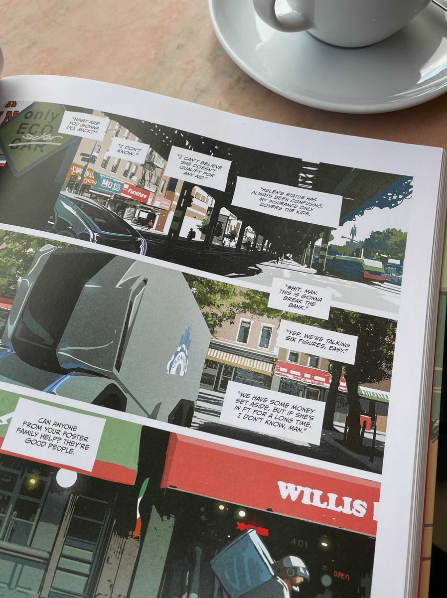 4 months ago, @mherger found and shared this comic with me while visiting France. Finally have the translated version of Asphalt Blues. Let's see if future Paris is worth visiting or not 🤖