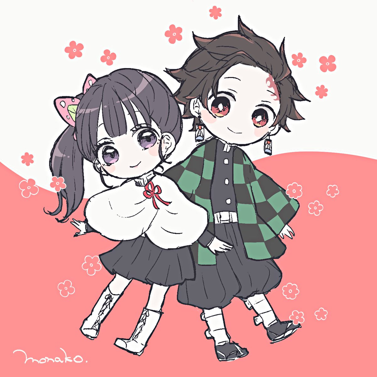 竈門炭治郎 ,栗花落カナヲ 「🎴🌸 」|もなこのイラスト