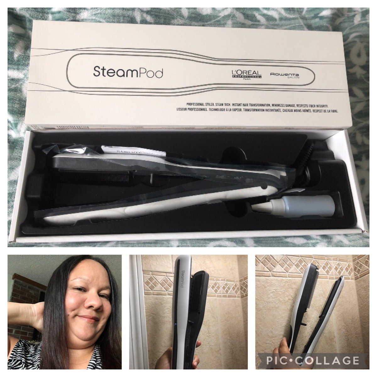 YourTrueReality's tweet photo. SIMPLY AMAZING!!! The @lorealpro SteamPod Styler is hands down the best flatiron for natural curly hair! It got my hair straight with 2 passes. It has cut my styling time by over half. 
#flatiron #curlytostraight #steamstyle #hairstyles #steampod #bzzagent #bzzkit https://t.co/k1SHFk6Pta