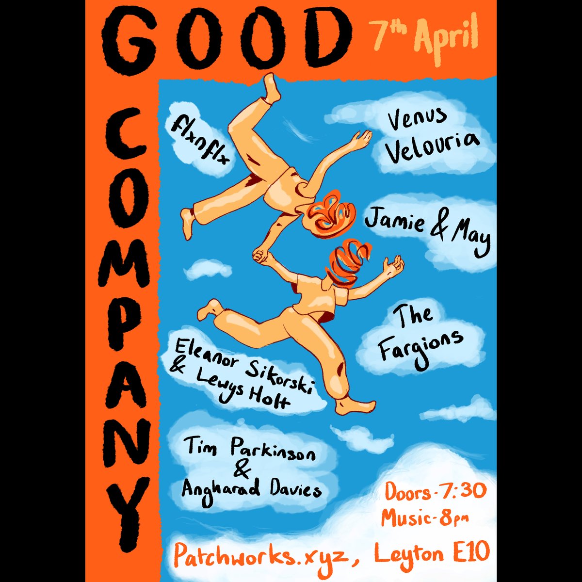Giacomo Fargion (@fargiongiacomo) on Twitter photo A week to go :)
Join us <a href="/PatchworksXyz/">Patchworks Leyton</a> for some experimental music, performance, dance, natural wine and arancini with <a href="/untitledprknsn/">Tim Parkinson</a>& <a href="/angsd2/">Angharad Davies</a>, <a href="/JamesMcIlwrath/">ʲᵃᵐᵉˢ ᵐᶜⁱˡʷʳᵃᵗʰ</a> & <a href="/MayaRosenwasser/">Maya-Leigh Rosenwasser</a> , @EleanorSikorski & @LewysJBHolt , Jamie and May & Venus Velouria.
eventbrite.co.uk/e/good-company… A week to go :)
Join us <a href="/PatchworksXyz/">Patchworks Leyton</a> for some experimental music, performance, dance, natural wine and arancini with <a href="/untitledprknsn/">Tim Parkinson</a>& <a href="/angsd2/">Angharad Davies</a>, <a href="/JamesMcIlwrath/">ʲᵃᵐᵉˢ ᵐᶜⁱˡʷʳᵃᵗʰ</a> & <a href="/MayaRosenwasser/">Maya-Leigh Rosenwasser</a> , @EleanorSikorski & @LewysJBHolt , Jamie and May & Venus Velouria.
eventbrite.co.uk/e/good-company…