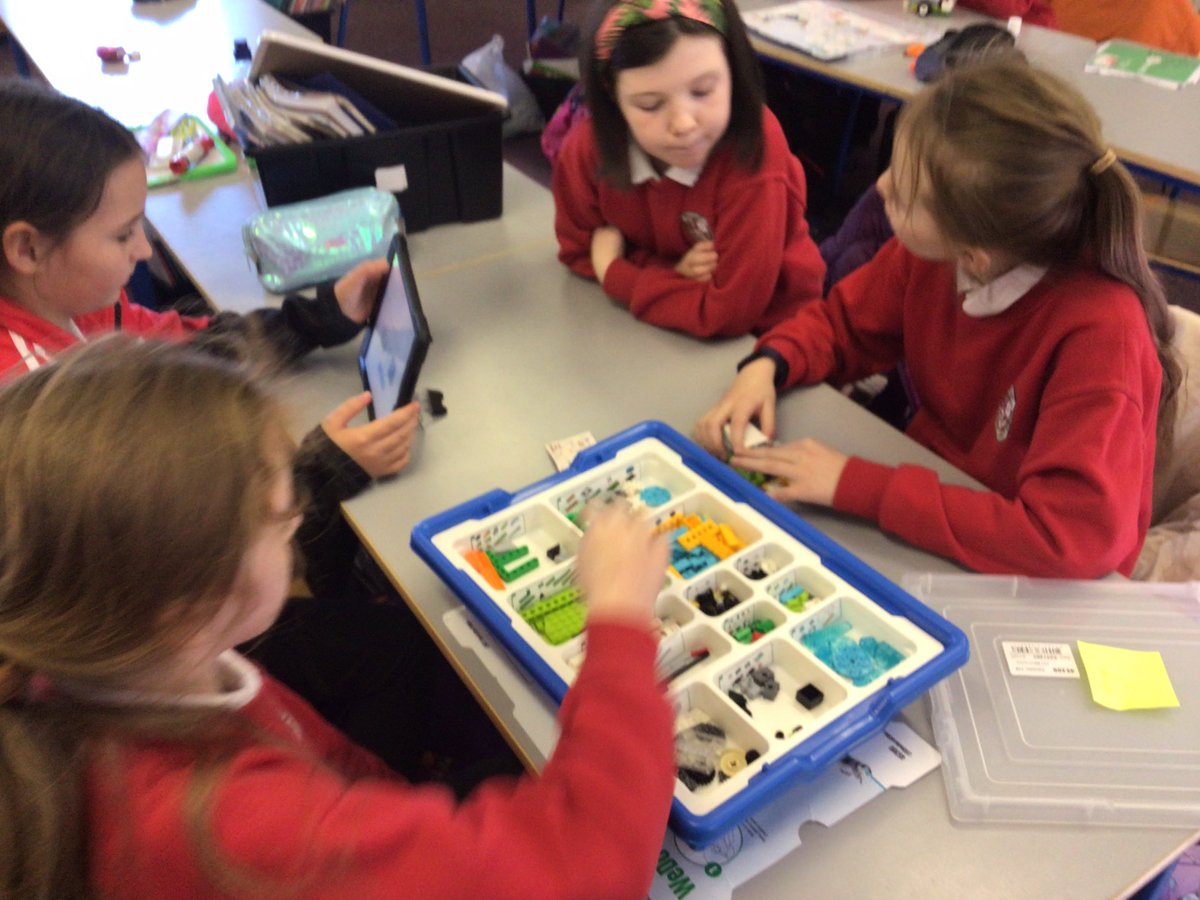 Lego We Do kits in action in third class today the girls are on their second day of building Milo the science robot. Lots of collaboration and critical thinking skills on display from the girls. <a href="/LEGO_Education/">LEGO Education</a> #robotics #stemeducation #legowedokits