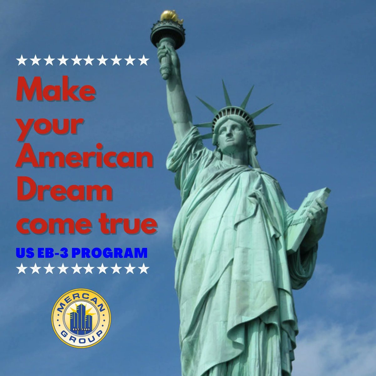MercanCap's tweet photo. It's time to make your American Dream come true. Apply today to live and work in the U.S. with the EB-3 program: https://t.co/bQVLYDAYZ0

Don't forget to share this post with family and friends who also want to move to America. #mercangroup #americanimmigration #americandream https://t.co/LB2IcwqhCO
