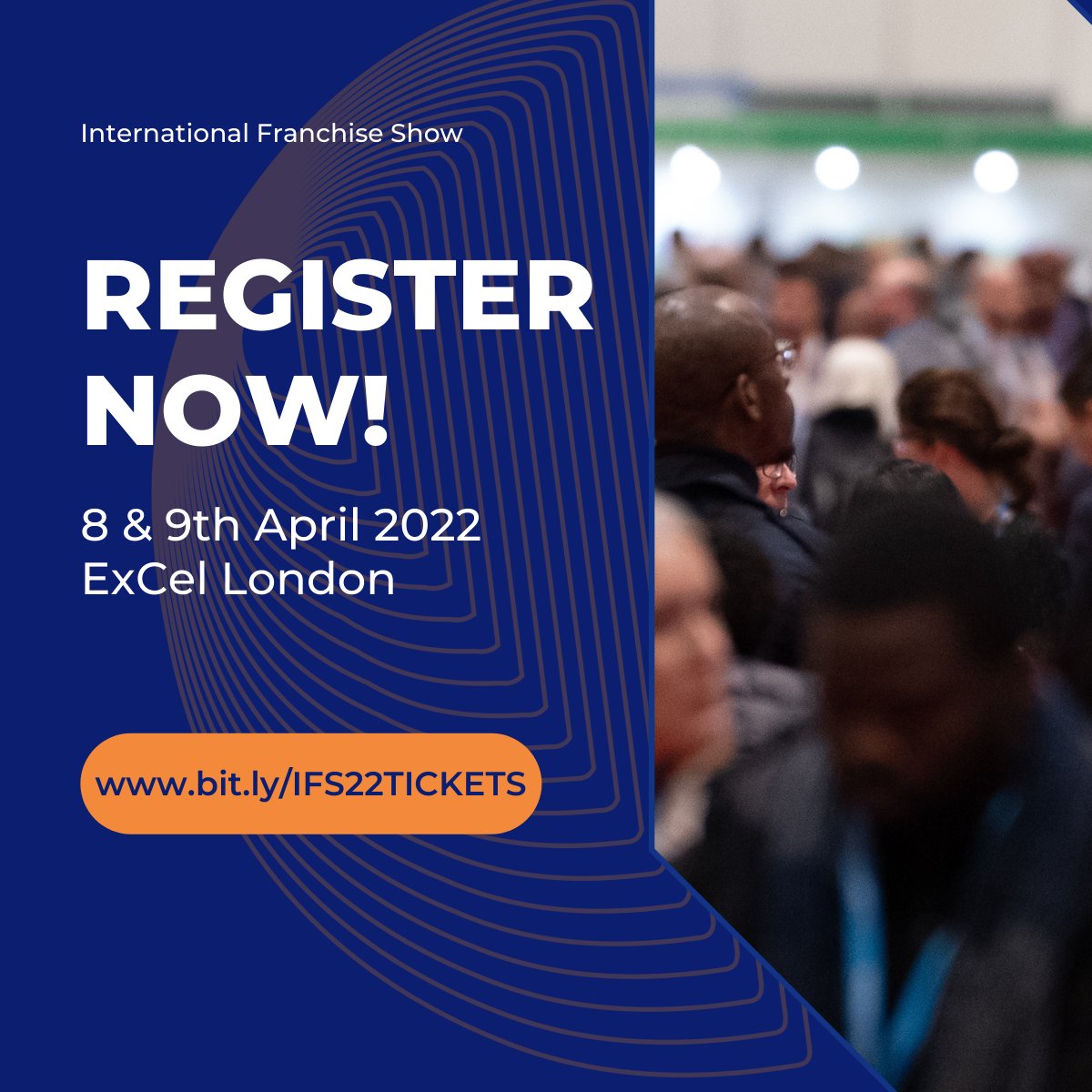 The International Franchise Show is around the corner!
Get your franchise questions answered and discover global franchise opportunities at the UK's biggest franchise show. 
Find us at stand 458. Get your FREE ticket here:  bit.ly/36a3hsi 
#IFSUK #IFS22 <a href="/FranchiseShowUK/">The International Franchise Show UK</a>