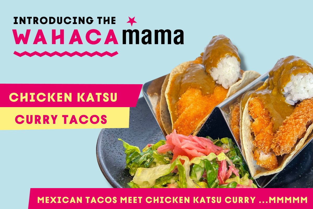 We so love the iconic @wagamama_uk Chicken Katsu Curry that we wanted to pay homage to it in our own Mexican way. Try these Tacos piled high with crispy chicken, sticky sushi rice and drenched in Katsu curry sauce…oh Mama! 🌮 Click here to try it ON US! bit.ly/3uF4h0k