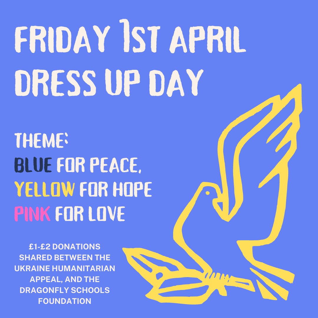 BoothamAction's tweet photo. Don't forget, it's Bootham Dress Up Day tomorrow! Wear pink, yellow, blue, or a combination - or an outfit inspired by any of these colours! Donations will be split between Dragonfly Schools and the Ukraine Humanitarian Appeal
@BoothamSchool #BoothamSocialAction #BoothamCommunity https://t.co/lGSlxtrwH2