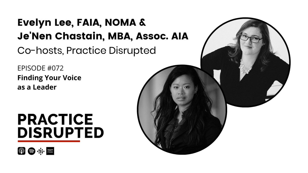 To celebrate the last day of #WomensHistoryMonth2022, #PracticeDisrupted co-hosts <a href="/evelynmlee/">Evelyn Lee, FAIA, NOMA</a>  and @J_Apostrophe have an open and honest discussion about forging and finding their paths as leaders. Tune in to learn about their stories at: tinyurl.com/PoApodcast