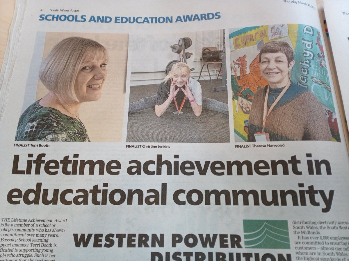 paulbright7's tweet image. Good luck to all the @coleggwent School and Education Awards finalists as listed in todays @southwalesargus.