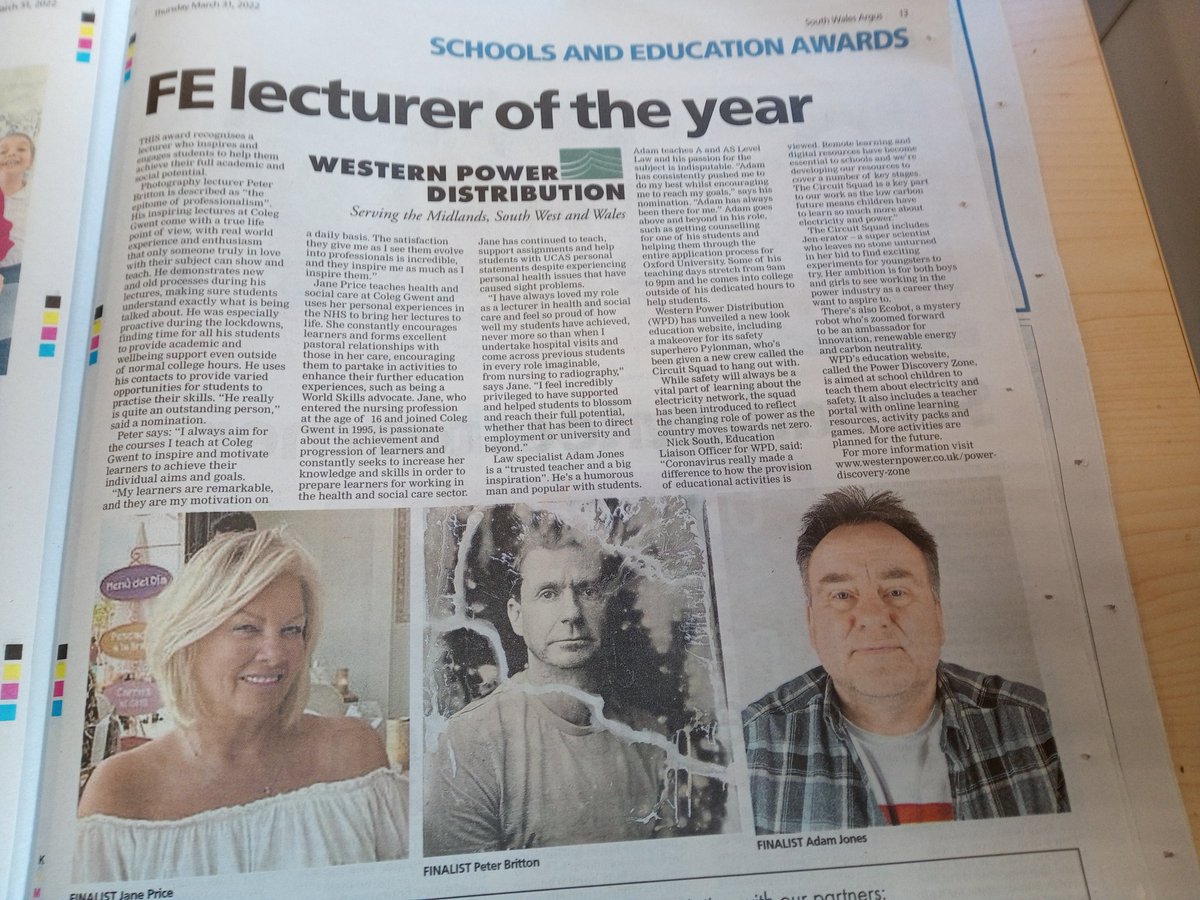 paulbright7's tweet image. Good luck to all the @coleggwent School and Education Awards finalists as listed in todays @southwalesargus.