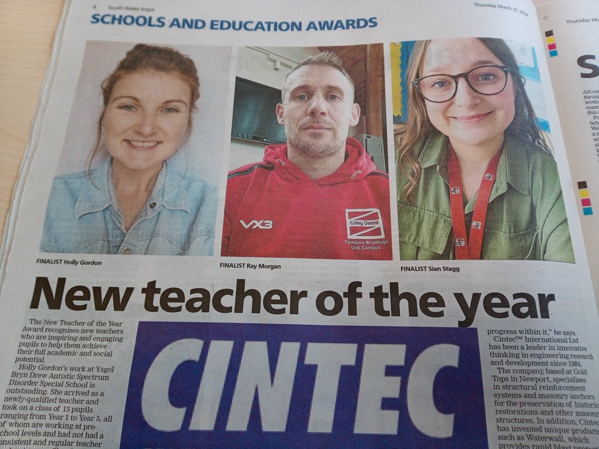 paulbright7's tweet image. Good luck to all the @coleggwent School and Education Awards finalists as listed in todays @southwalesargus.