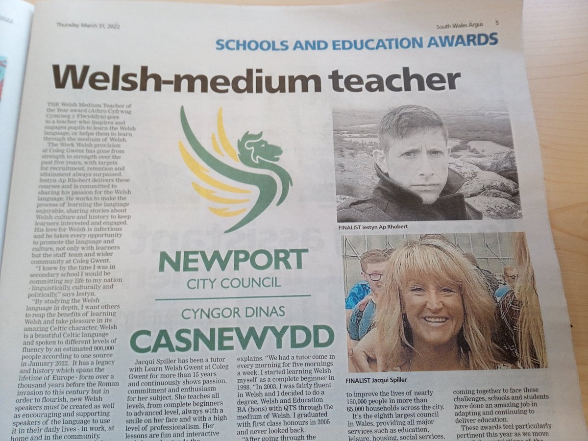 paulbright7's tweet image. Good luck to all the @coleggwent School and Education Awards finalists as listed in todays @southwalesargus.