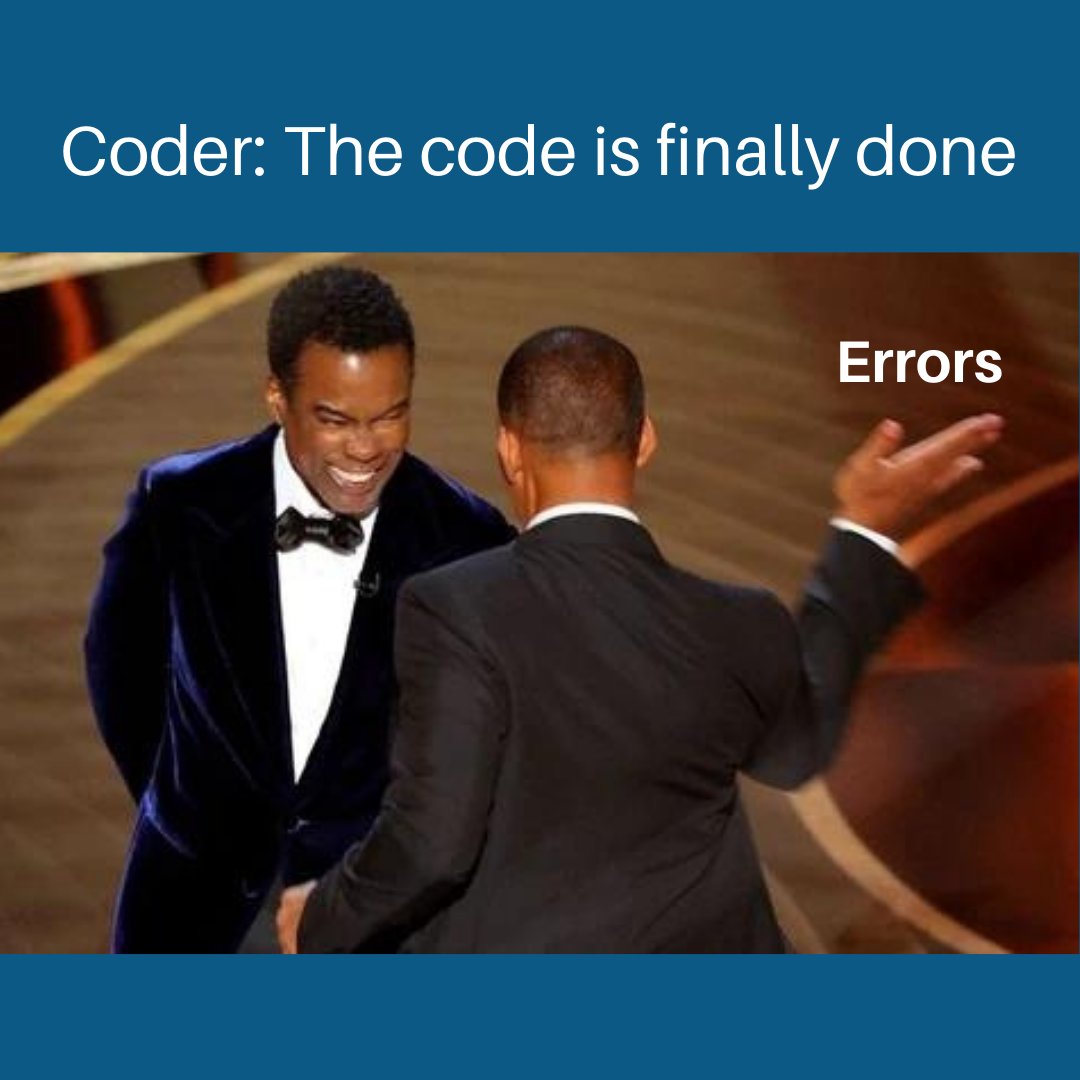 OnGraph's tweet image. Thank god machines don't have hands! 😂
#CodingMemes😂 #CodingErrors #CodingLife #CodingIsFun #CodingJokes #CodingProblems #CodingAndReCoding #CodingIsLife #CoderLife #CoderMemes #CoderHumour #WillSmith #ChrisRock #Oscars #OnGraph