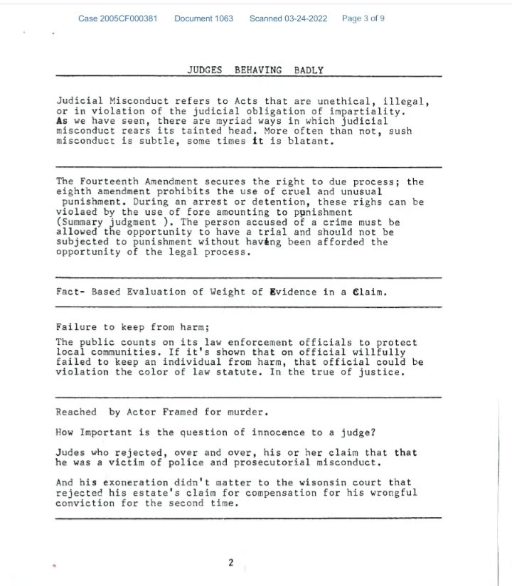 OB1Benobie's tweet photo. #StevenAvery finally goes straight to the #WisconsinStateLegislature, calling out #JudgeAngelaSutkiewicz for unethical misconduct &amp; prior counsel #JeromeButing &amp; #DeanStrang surrounding the Denny counsel made an agreement w/Prosecutors, to keep out of play, Unbeknownst to #Avery. https://t.co/ItnoF6Bpc5