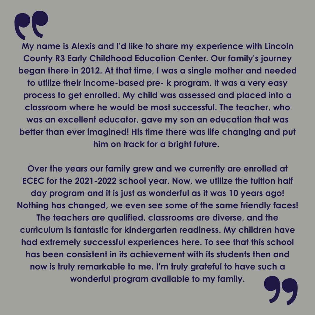 Linc_R3's tweet photo. Prop KIDS will allow LCR3 to house 4 pre-k classrooms in the new elementary.
Early childhood services are more important than ever to ensure our students are kindergarten ready. Check out the below testimonial from a current parent.
#PropKIDS #proud2br3 #FridayFacts https://t.co/a1HoGqbY16