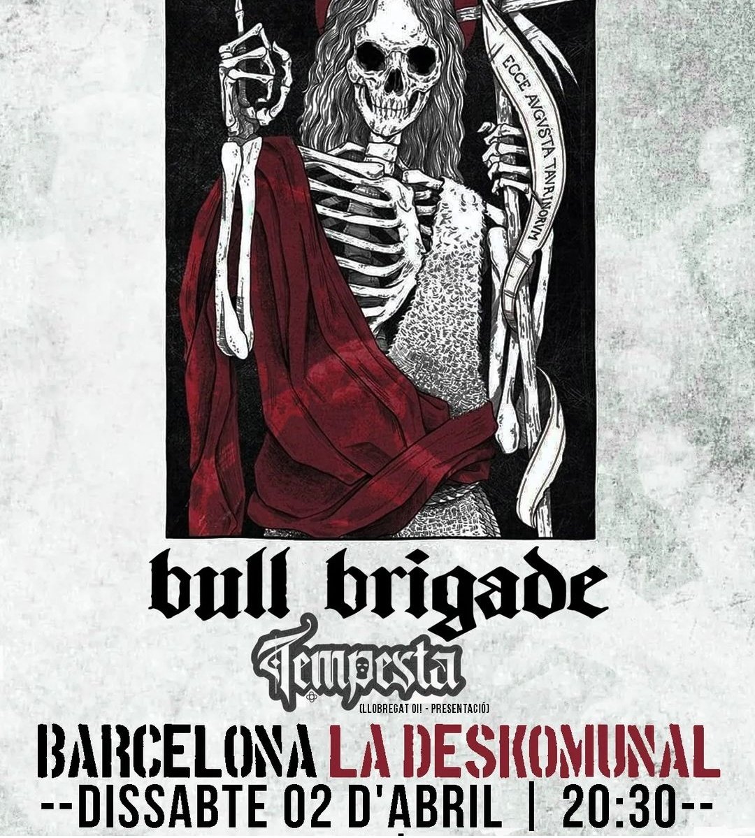 Concert dissabte 2 amb BULL BRIGADE i TEMPESTA a Barcelona.

📍La Deskomunal
⏲️20:30h
🎟️12€

#ladeskomunal #barcelona #concertscatalunya