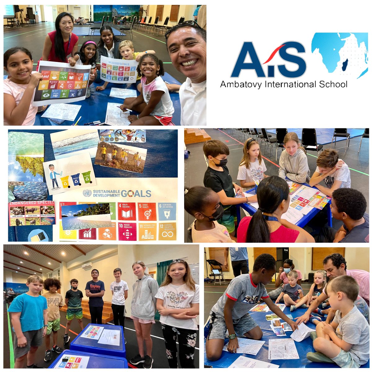 AmbatovyIS's tweet photo. Students at Ambatovy International School learn about the #sdgs from grade 2-5 students! #ambatovyiseducation #issedu #cgcproject #k12 #madagascar #learning #education #edchat @isscommunity https://t.co/QpF1tAFKJD