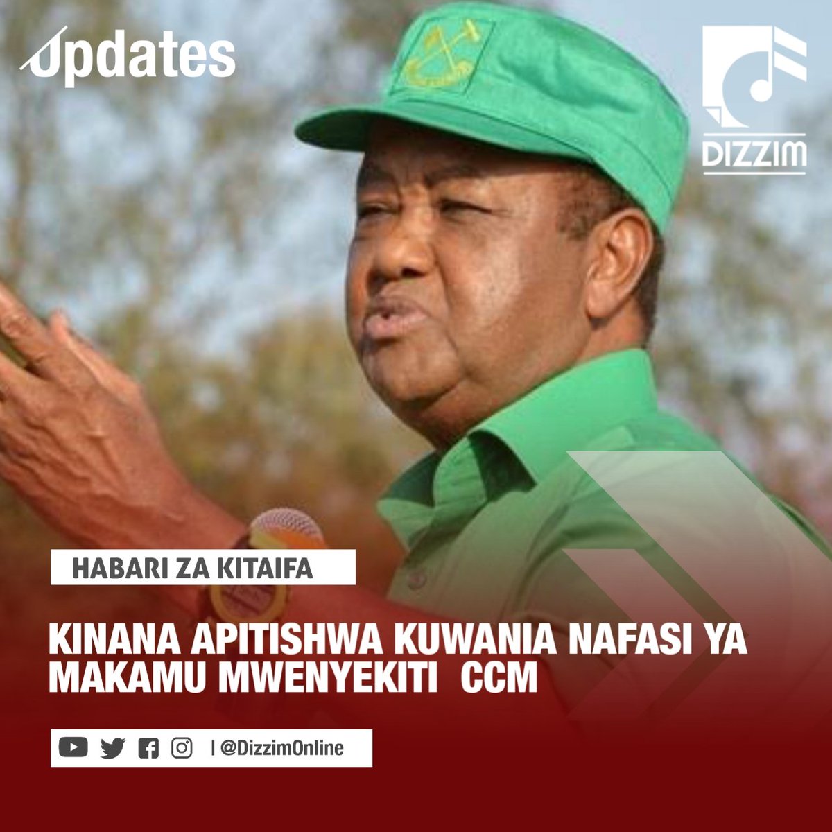 DizzimOnline's tweet photo. Halmashauri Kuu ya CCM (NEC) imempitisha na kumpendekeza aliyekuwa Katibu Mkuu wa Chama cha Mapinduzi (CCM), Abdulrahman Kinana kuwa mgombea wa nafasi ya  Makamu Mwenyekiti Tanzania Bara wa chama hicho leo Alhamisi Machi 31, 2022 

#DizzimTv #DizzimUpdates #DizzimOnline https://t.co/mjAIgyuyU3