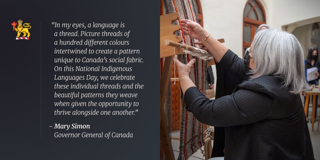 GGCanada's tweet photo. #GGSimon marks National Indigenous Languages Day with the following message. https://t.co/J6oT6JWbWs