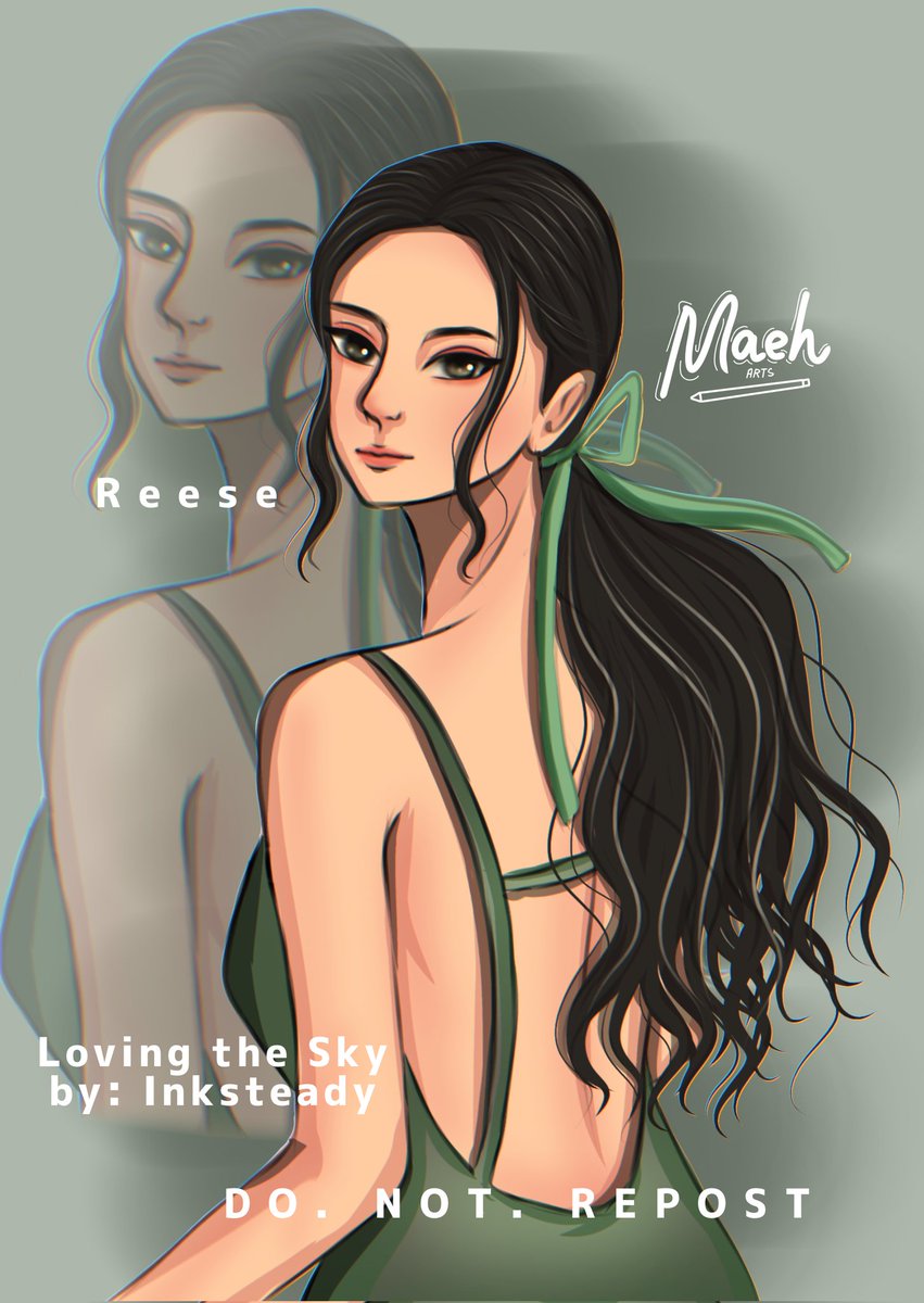 maeharts's tweet photo. Bet ko yong pa low ponytail ni Reese sa Kab 19 hehe. Not the exact design of dress pero inspired siya sa kab 19! Sana all ina IG story!Sana all,Reese!💚

LOVING THE SKY by @inksteadywp 

(FANART ONLY!BASE ON MY OWN IMAGINATION! )
#InksteadyStories #Inksteady https://t.co/wXGNeyO09T